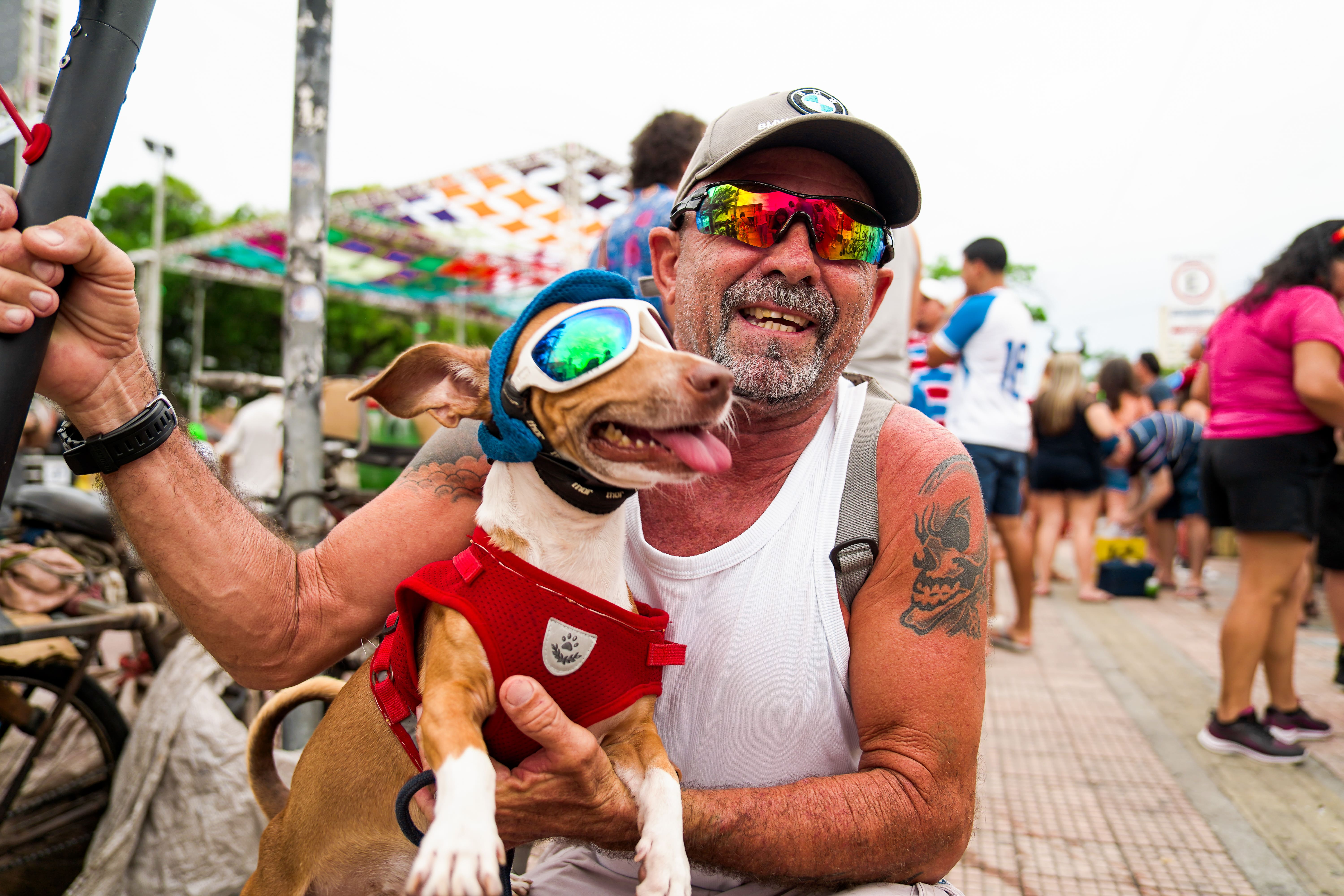 Já o cachorro Maia foi fantasiado de super-herói
